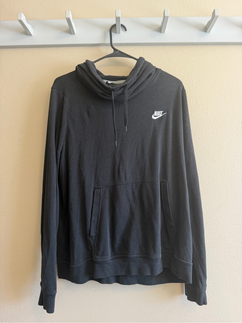 Nike Black Pullover Hoodie with White Logo